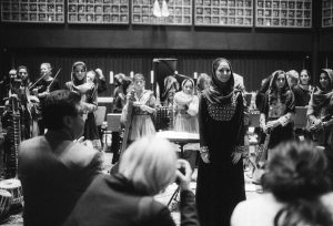 b&w films portrait of Negin,-Afghans-first-female-conductor