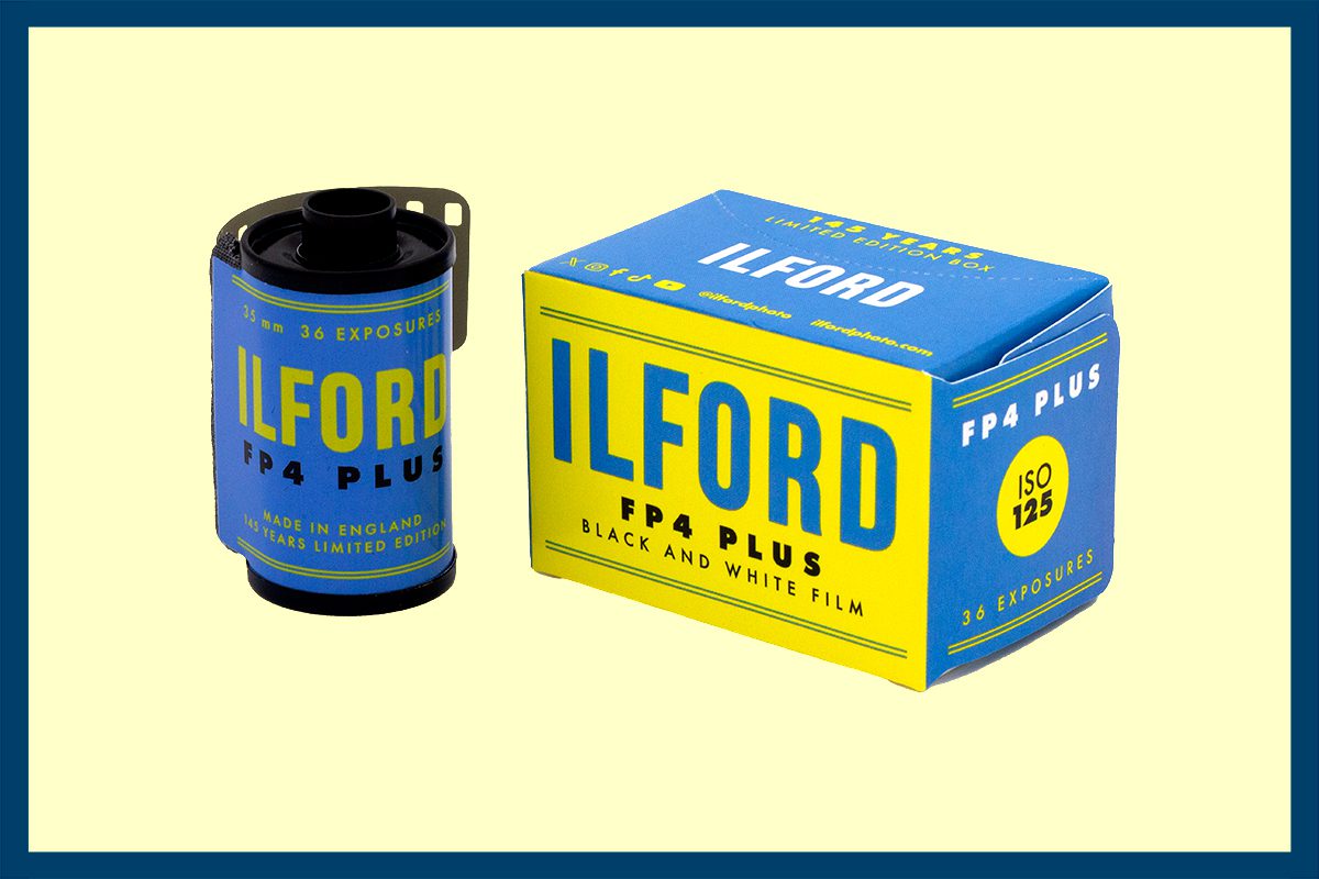 Retro ILFORD FP4 packaging boxes