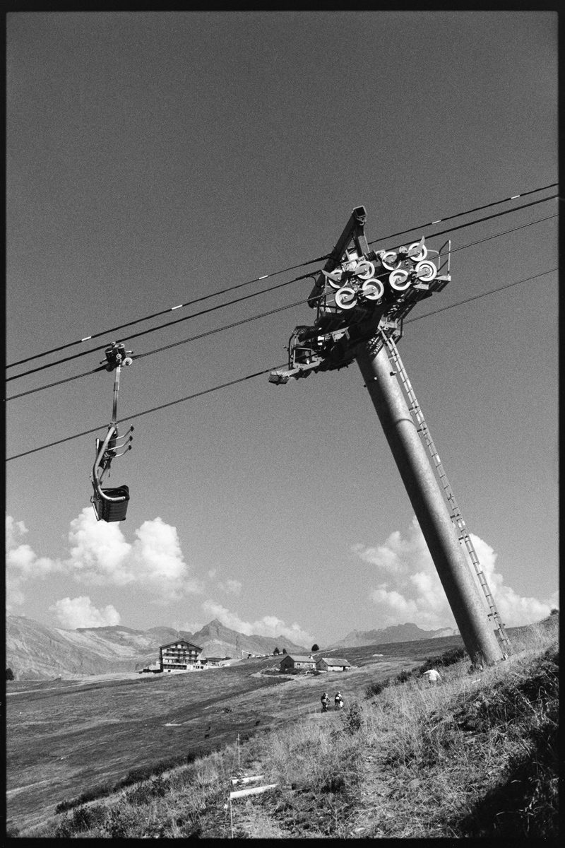 Friday Favourites #themefree. Black and white picture of a ski lift outdoors.