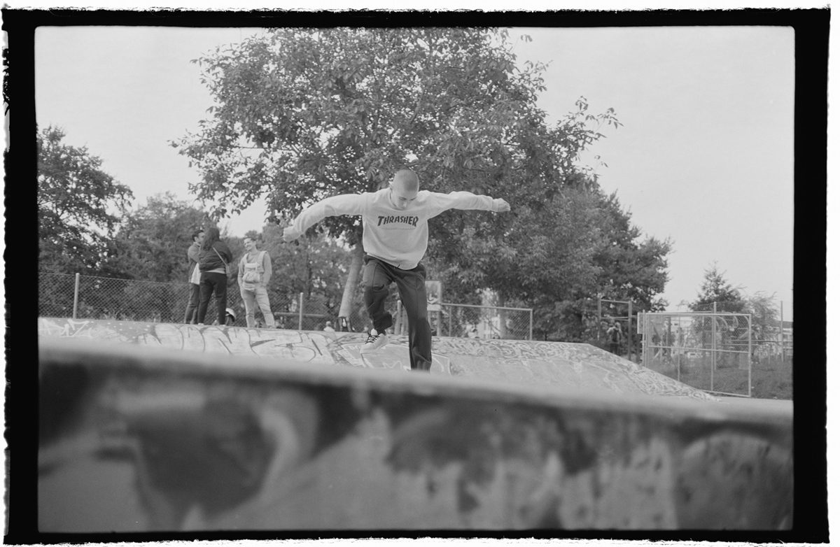 Friday Favourites #febonxp2. Black and white shot of a skateboarder in the air.